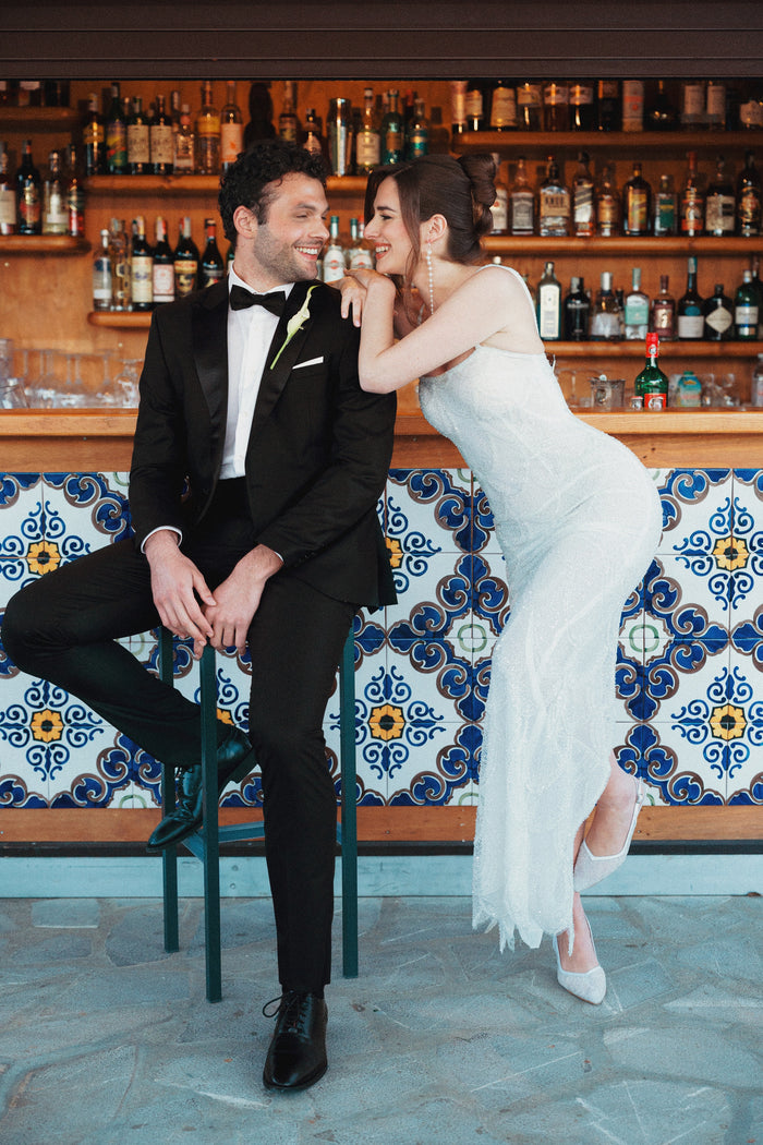 Sposa con le sue scarpe il giorno del matrimonio