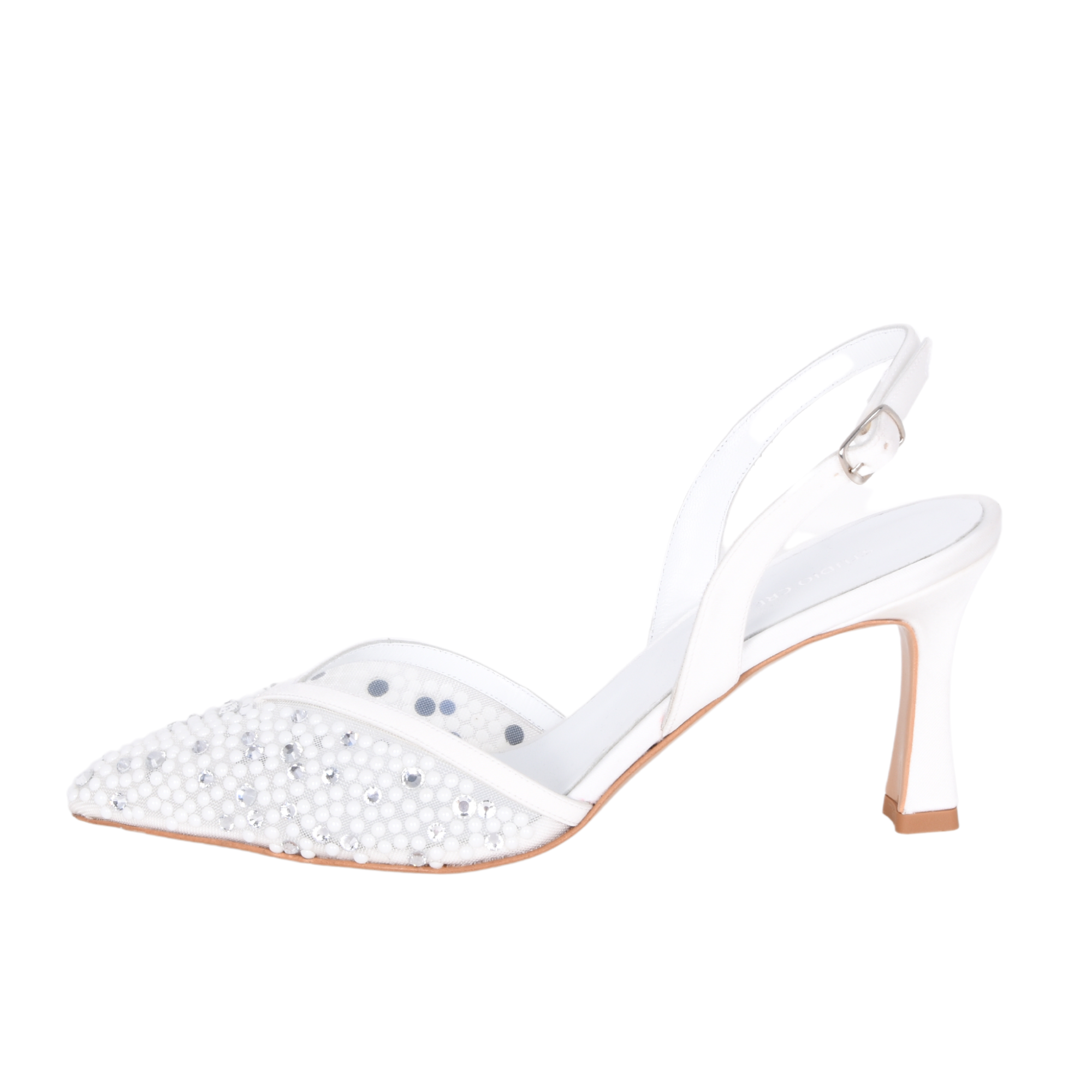 Scarpe perle e strass da sposa a punta studiocreazioni