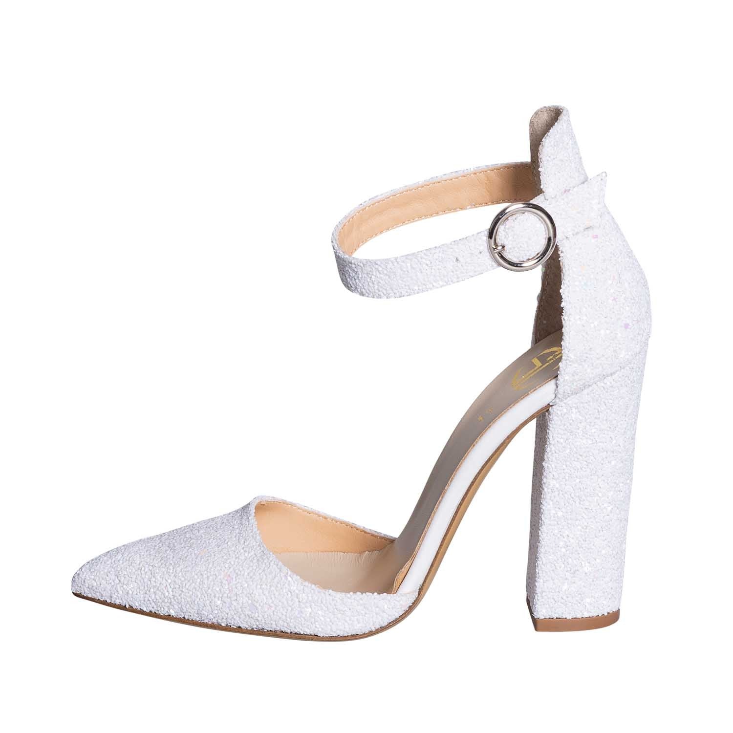 Tacco Scarpe Da Sposa 2021 Scarpe Da Sposa Bianche Con Brillantini