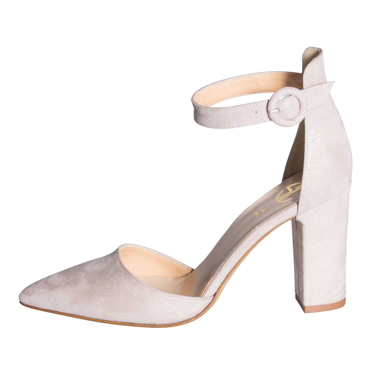Scarpe a punta con tacco alto beige made in italy studio creazioni vera pelle