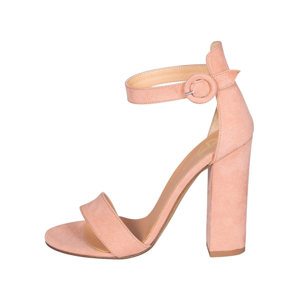 Sandali rosa cipria con tacco alto made in italy 10 cm cinturino alla caviglia studio creazioni