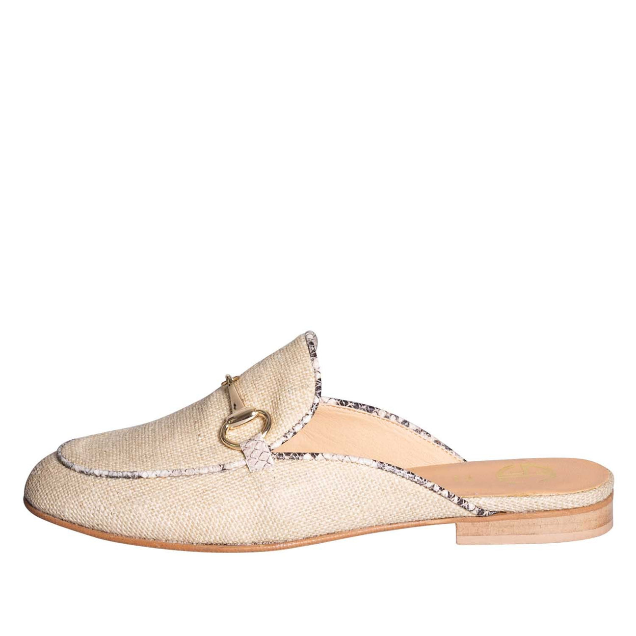 Mocassini sabot donna beige in juta made in italy studio creazioni 2019