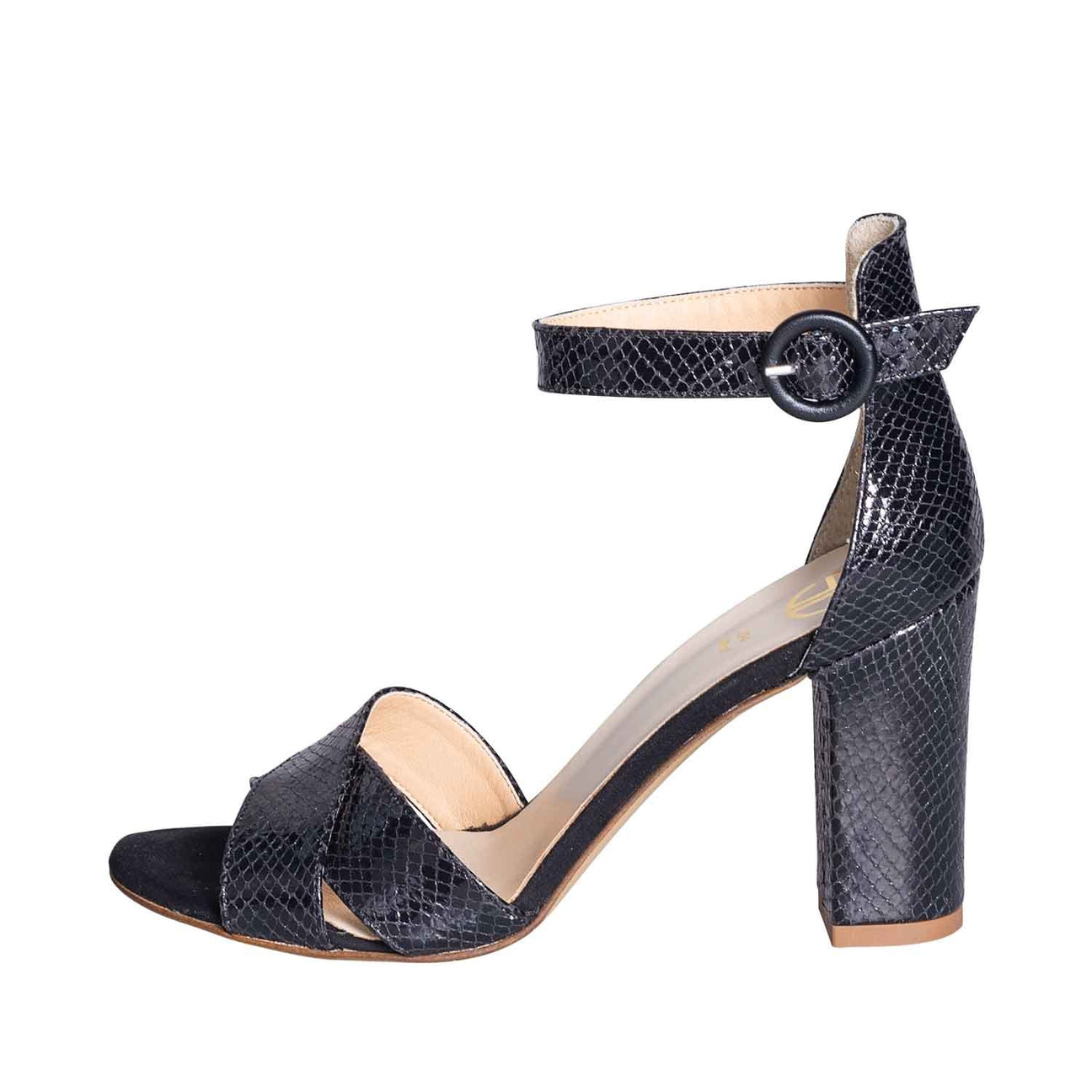 Sandali con tacco neri made in italy