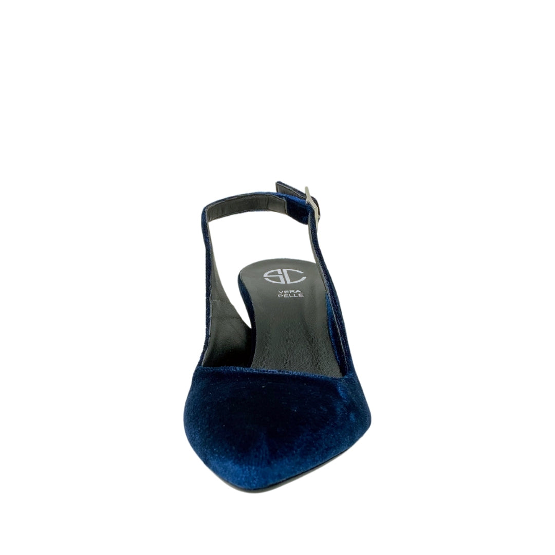 Scarpe a punta tacco basso aperte dietro –1