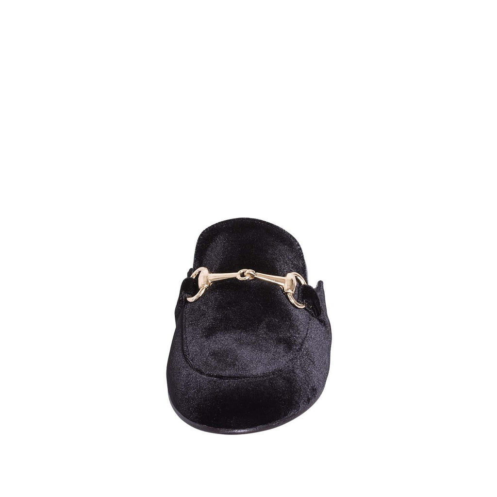 Sabot donna velluto nero con morsetto oro stile gucci nuova collezione studio creazioni plantare vera pelle tacchetto 1 cm 