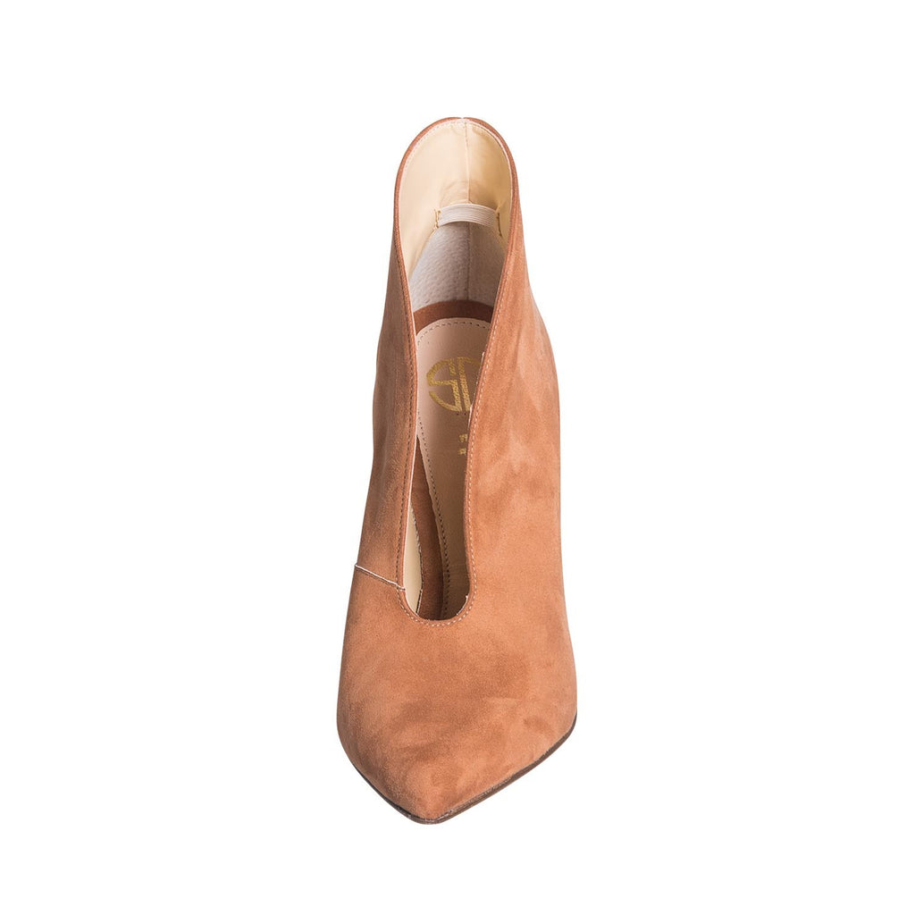 Scarpe a punta con tacco alto cuoio camoscio made in italy studio creazioni