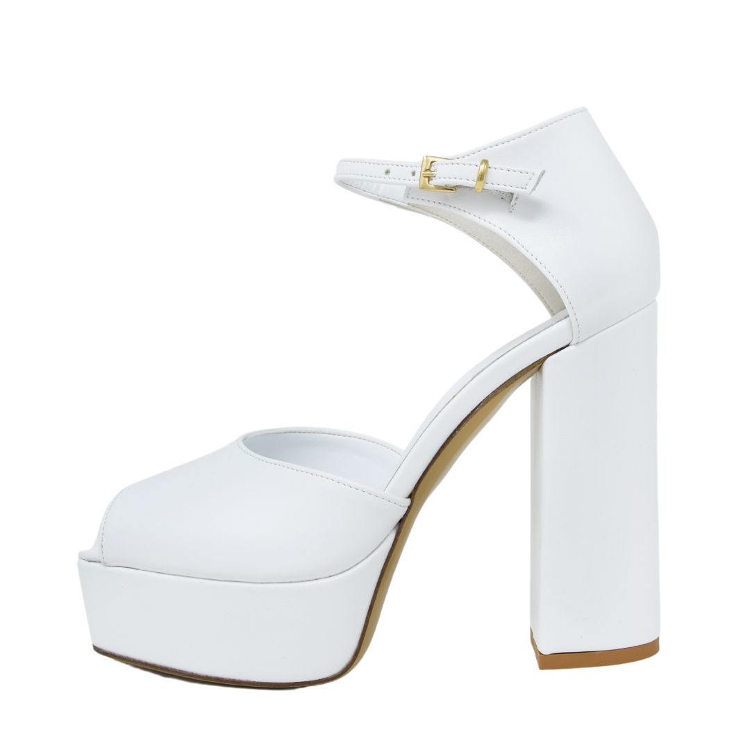 Tacco Alto Sandali Con Plateau Bianchi Sandali Fashion Attitude